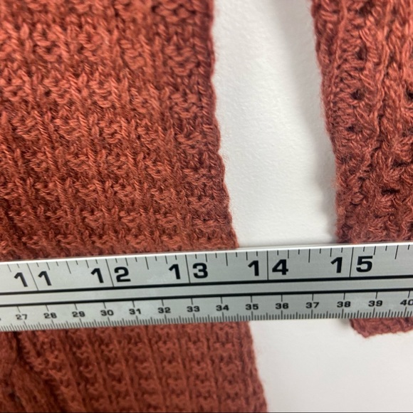 Anthropologie Sparrow Cashmere Cable Knit Midi Sweater Dress Rust Brown Size XS - Picture 11 of 11